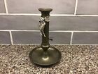 Vintage Brass Chamberstick Candlestick With Pusher Adjuster