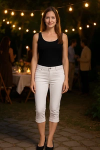 Liu Jo Pantalone Pinocchietto Da Donna Taglia 40 W26 Bianco Nero Swarosky Capri - Imagen 1 de 46