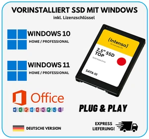 SSD Festplatte mit vorinstallierten Windows 10 / 11 inkl. Microsoft Office 16-24 - Bild 1 von 1