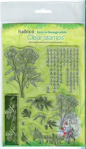 Habico Interchangeable Clear Stamps CHINESE FLOWERS 3 (HCS2) - Picture 1 of 7