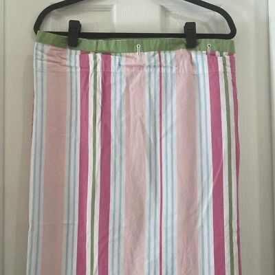 CORTINA DE DUCHA POTTERY BARN KIDS Rosa Verde Blanco RAYAS PREPPY Algodón Foto 1 de 4