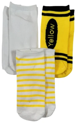 Chatties Mujeres 3pk Corte Bajo Surtido Calcetines Tobilleros Amarillo y Blanco Calcetín 9-11 Zapato 4-10 Foto 1 de 4