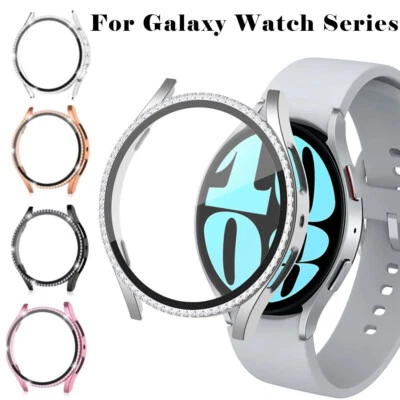 Diamante Custodia Per Samsung Galaxy Watch 7 40/44mm Vetro Proteggi Schermo UK - Immagine 1 di 4