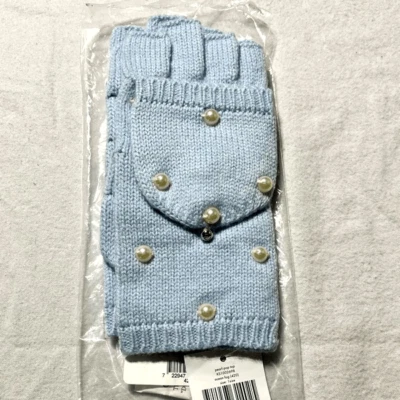 NUEVO CON ETIQUETAS KATE SPADE NEW YORK OCEAN FOG PEARL POP TOP CONVERTIBLE GUANTES A GUANTES PUESTOS Foto 1 de 4