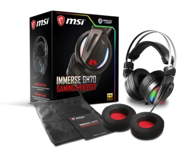 MSI Cuffie Gaming  7.1 GH70 con Illuminazione RGB, USB Controllo volume - Immagine 1 di 4