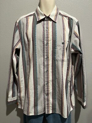 Men's THE TERRITORY AHEAD Long Sleeve Button Up Southwestern Stripe Shirt Size L - Image 1 of 4