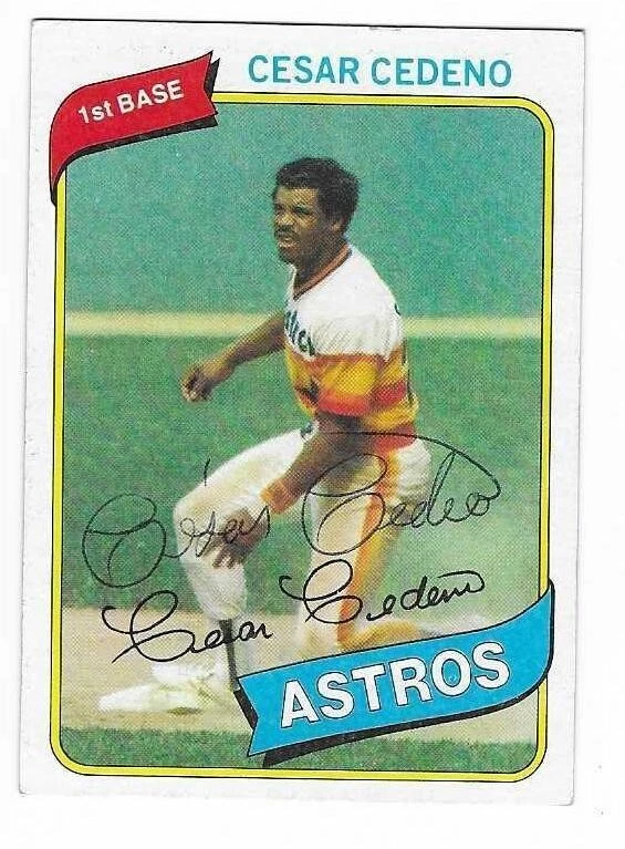 CESAR CEDENO 1980 TOPPS AUTOGRAPHED SIGNED # 370 HOUSTON ASTROS - Image 1 of 1