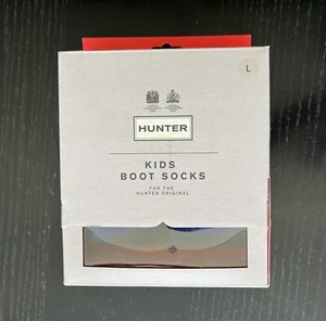 NIB Hunter Kids Original Boot Sock Navy Size L — US 1-3 UK 13-2 EU 32-34 - Picture 1 of 4