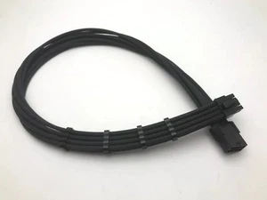 8 Pin ATX CPU Motherboard 60cm Extension Black Sleeved Shakmods + 4 Cable Combs - Picture 1 of 9
