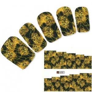 Tattoo Nail Blumen Blätter Aufkleber Nagel Sticker Nägel Fuß Water Decal - Picture 1 of 2