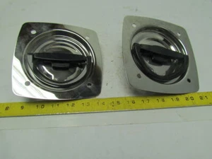 Eberhard 2 Point D-Ring Door Handle SS W/Black Handle Right Hand Lot of 2 - Picture 1 of 4