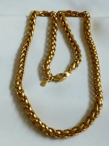 FASHION 14K GOLD PLATE B.C. LIND ROUND .25" WIDE CHAIN NECKLACE SIGNED 20.5"L - Picture 1 of 5