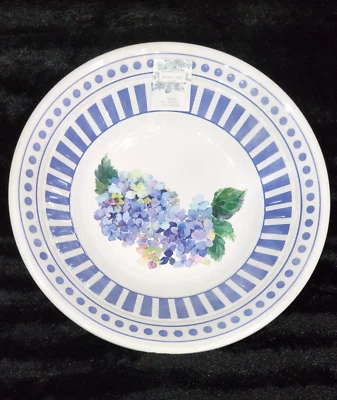 Shabby Chic Floral Hortensia Azul Blanco Melamina 14" Cuenco para Servir Primavera Verano Foto 1 de 4