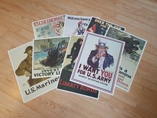 WWI Militaria Posters 1964 Editors of Life Portfolio of 8 Famous Posters...