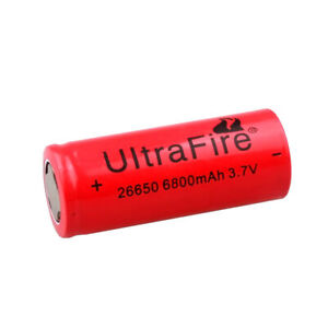 26650 Battery 6800 mAh 3.7V Rechargeable Cell Batteries For LED Flashlight Torch