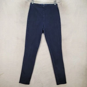 Vtg Y2K Delias Blue Denim Stretch Flat High Rise Slim Skinny Womens Jeans Size 8 - Picture 1 of 16