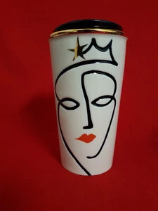 Starbucks 2015 Abstract Mermaid Siren Face Travel Mug 10oz Full Ceramic Gilded - Picture 1 of 10