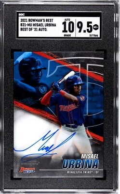 2021 Bowman's Best #21 Misael Urbina Best of '21 SGC 9.5 /10 AUTO - Image 1 of 2