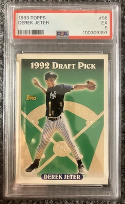 1993 Topps #98 Derek Jeter Rookie PSA 5 EX Yankees HOF Draft Pick RC - Image 1 of 2