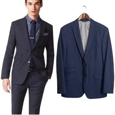 Banana Republic Modern Slim Fit Navy Wool Suit Jacket Men’s 42R Pick stitching - Image 1 of 4