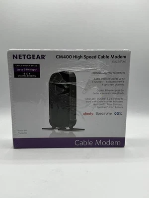 Netgear CM400 Docsis 3.0 Cable Modem New Tear on Plastic Cover - Image 1 of 4