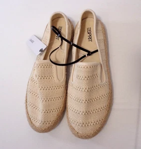 Neu! Esprit Nadine Damen-Espadrilles mit Häkel-Obermaterial cremefarben Slipper Größe 9M - Bild 1 von 7