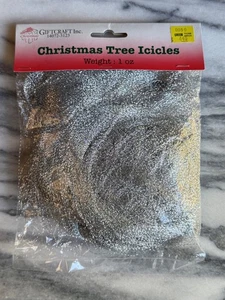Vtg. Gift Craft Inc. Delicate Silver Thread Style Christmas Tree Icicle Strands - Picture 1 of 4
