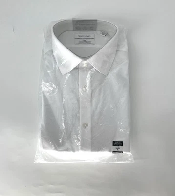 Calvin Klein NWT Shirt Mens 17 32/33 XL Steel+ Slim Fit Wrinkle Free Button Down - Image 1 of 4