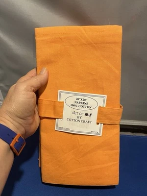 Set 5 Tovaglioli da Pranzo 20 X20 100% Cotone Made In India Nuovi con Etichette - Immagine 1 di 3