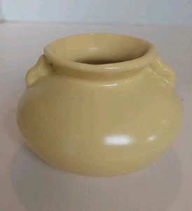 Vintage Art Pottery Mini Pot Vase With Satin Yellow Glaze 2.75" X 2.75" Unsigned - Picture 1 of 5