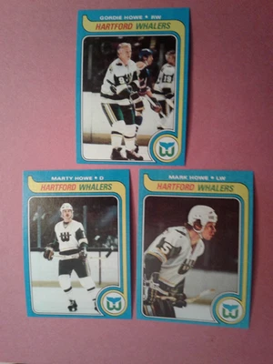 1979-80 Topps Gordie Howe Hartford Whalers plus his offspring - Image 1 of 4