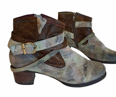 L'Artiste Spring Step Shazzam Booties Boho Cowgirl Artsy Western Sz 41 (9.5-10) - Image 1 of 4