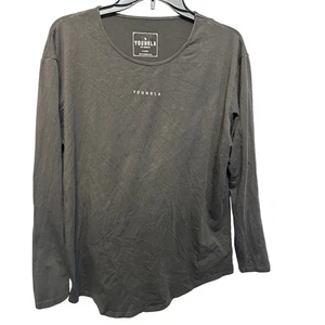 YOUNGLA Los Angeles Mens Black Long Sleeve Athletic T-Shirt Size X Large XL - Picture 1 of 7