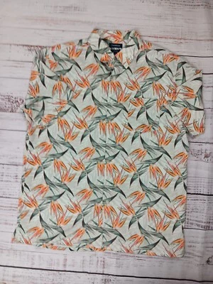 Croft & Barrow Aloha Shirt Mens L Easy Care Bird Of Paradise Flowers Hawaiian  - Image 1 of 4