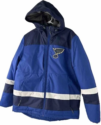 NHL St. Louis Blues Hockey Men’s Carl Banks GIII  L Zip Up Hooded Coat Jacket - Image 1 of 4
