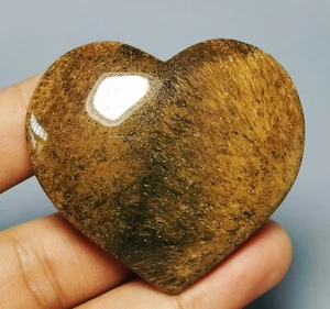 Natural Beautiful Golden Hair Rutilated Quartz Crystal Sphere Heart Specimen - Picture 1 of 10