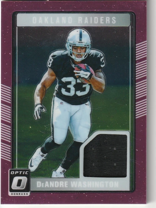 2016 Donruss Optic Rookie Threads Pink #12 DeAndre Washington Jersey - NM-MT - Image 1 of 1