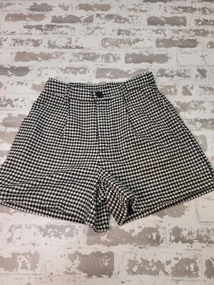Revival Boutique Black/White Houndstooth Women's Shorts Size Small - Image 1 of 4