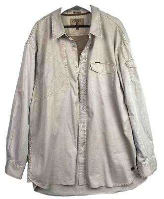 Madison Creek 男式尺寸 2XL 防撕棉运动衬衫射击垫卡其色狩猎 — 第 1/4 张图片