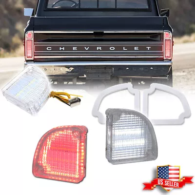 2x White LED Tail Backup Lights For 67-72 Chevrolet / GMC Fleetside Pickup Truck - Image 1 of 4