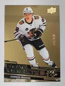 2023-24 Upper Deck Star Rookies Box Set #1 Connor Bedard Gold Rookie RC #D/349 - Imagen 1 de 2