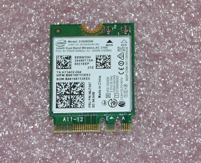 Intel Dual Band Wireless-AC 3165NGW WLAN WiFi M.2 für Lenovo IdeaPad 510-15ISK - Bild 1 von 2