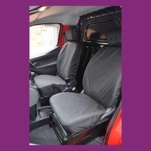 Tailored Waterproof Front (Non-Fold) Black Seat Covers Fits Nissan eNV200 2014+ - Picture 1 of 2
