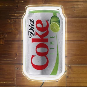 Diet Coke Lime Cans Pub Club Mall Product Logo Neon Sign Wall Decor 12"x7" H4 - Picture 1 of 4