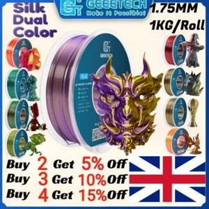 Geeetech Filament Silk PLA Dual Gradient Multi-Color 1.75mm 1KG For 3D Printer - Picture 1 of 51