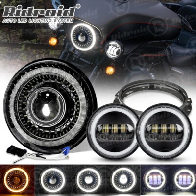 7" LED Headlight & Fog Lights For Harley-Davidson Electra Glide Ultra Classic - Image 1 of 4