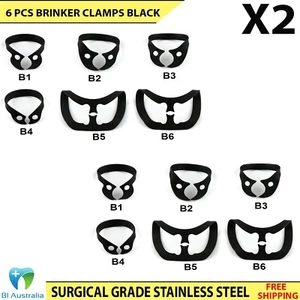 Brinker Clamps Dental Rubber Dam Brinker Clamps Black Coated Restoration New X2 - Bild 1 von 3