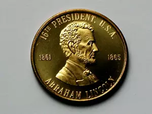 Abraham Lincoln (1861-1865) 16. Präsident Messingmedaille - ungleichmäßig getönt - Glanz - Bild 1 von 2