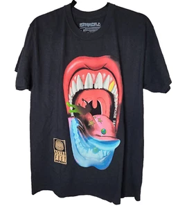 Travis Scott Astroworld Fest 2021 Mouth shirt black size MEDIUM - Picture 1 of 5