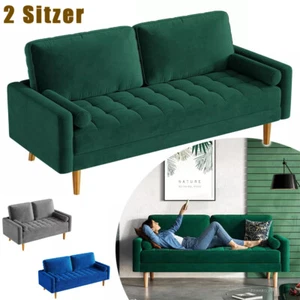 2 Sitzer Sofa Loveseat Kleine Sofa mit 2 Kissen und Armlehnen Sofa Set Loungsofa - Bild 1 von 42